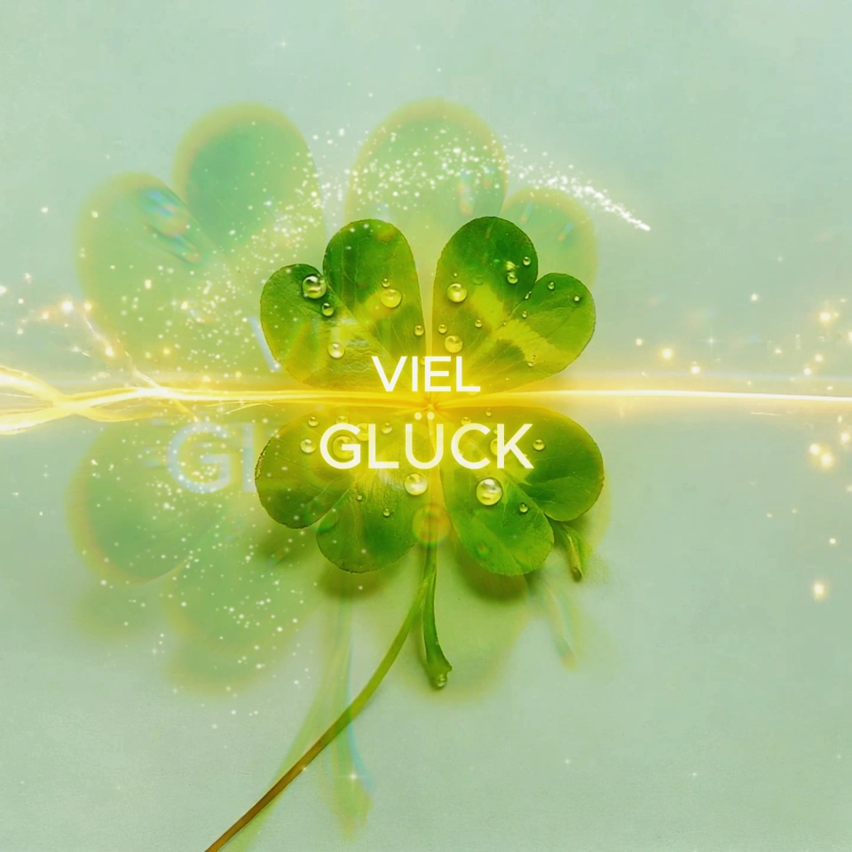 “Good luck!” – send digitally with an interactive four-leaf clover