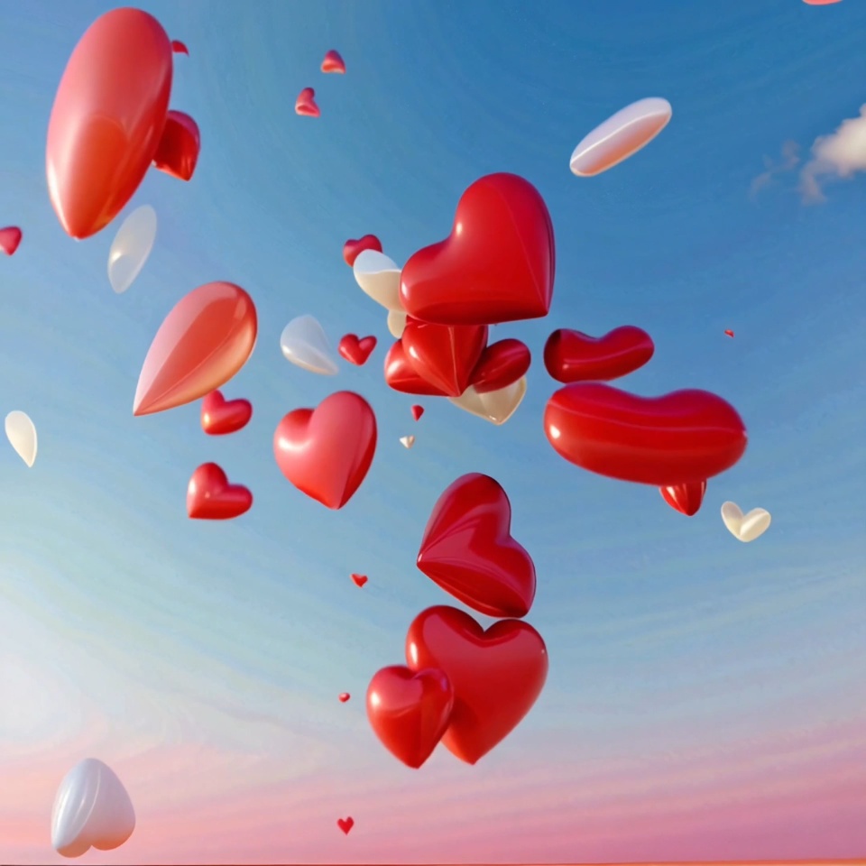 Playful Hearts sent digitally - romantic gift